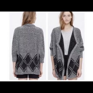 Madewell Black & Grey Drape cardigan sz S